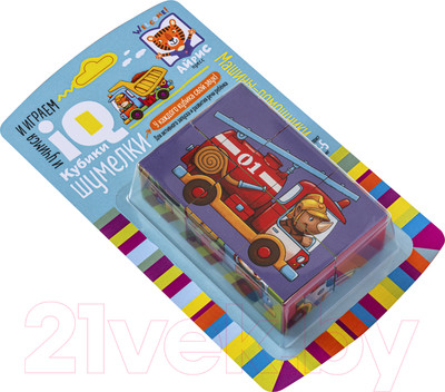 Развивающий игровой набор Айрис-пресс Умные кубики. Шумелки. Машины-помощники / 9785811275748 (6шт)