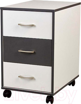 Тумба Polini Kids Mirum с ящиками на колесах 40x55 / 0002740.166 (белый/графит)