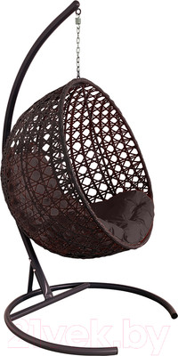 Кресло подвесное M-Group Круг Люкс / 11060205 (коричневый ротанг/коричневая подушка)