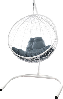 Кресло подвесное M-Group Круг / 11050109 (белый ротанг/серая подушка)