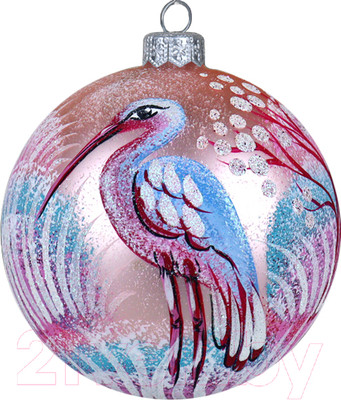 Шар новогодний Декарт Цапля 8Ш0085 (10см, розовый)
