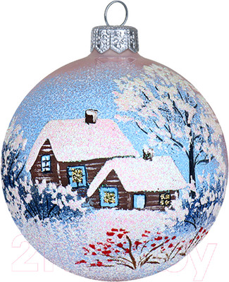 Шар новогодний Декарт Хуторок  8Ш0071 (8см, розовый)