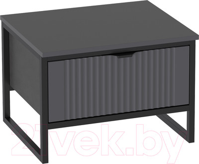 Прикроватная тумба Мебельград Нора с ящиком (металл бруклин/графит)