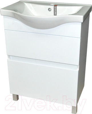 Тумба с умывальником Гамма Р25оФ8-У65 Альбатрос-10065 (белый)