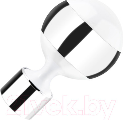 Набор наконечников для карниза АС ФОРОС Шар D19 (2шт, белый/хром)