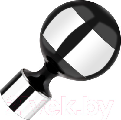 Набор наконечников для карниза АС ФОРОС Шар D19 (2шт, черный/хром)