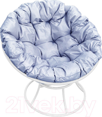 Кресло садовое M-Group Папасан 12010109 (белый/серая подушка)