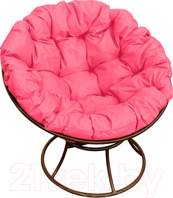 Кресло садовое M-Group Папасан 12010208 (коричневый/розовая подушка)