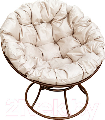 Кресло садовое M-Group Папасан 12010201 (коричневый/бежевая подушка)