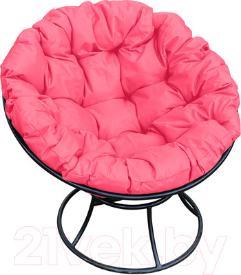 Кресло садовое M-Group Папасан 12010408 (черный/розовая подушка)