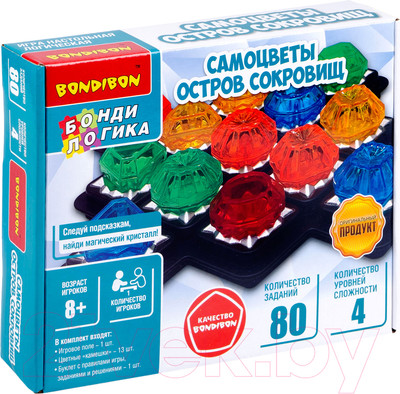 Настольная игра Bondibon БондиЛогика Самоцветы Остров сокровищ / ВВ6204