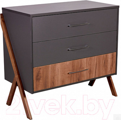 Комод Polini Kids Porto 2200 / 0002572.164 (графит/дуб крафт)