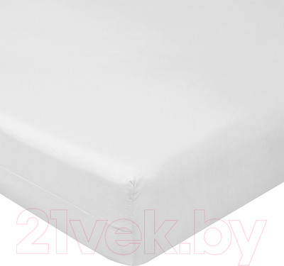 Простыня Luxsonia Поплин на резинке 160x200 / Мр0000-0 (белый)