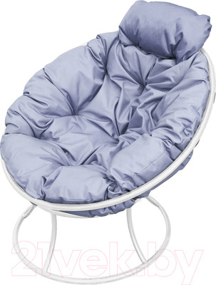 Кресло садовое M-Group Папасан мини / 12060109 (белый/серая подушка)