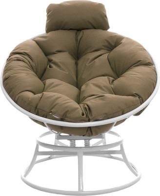 Кресло садовое M-Group Папасан пружинка мини / 12080101 (белый/бежевая подушка)