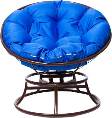 Кресло садовое M-Group Папасан пружинка мини / 12080210 (коричневый/синяя подушка)