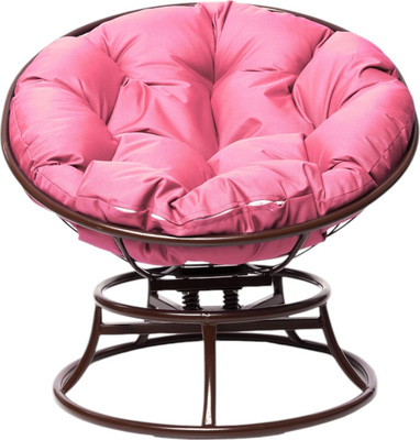 Кресло садовое M-Group Папасан пружинка мини / 12080208 (коричневый/розовая подушка)