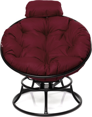 Кресло садовое M-Group Папасан пружинка мини / 12080402 (черный/бордовая подушка)