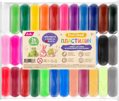 Пластилин легкий Kiki Воздушный / PL014 (36 цветов)