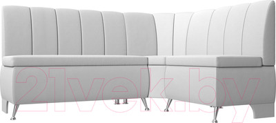 Уголок кухонный мягкий Лига Диванов Кантри 113 правый / 60336 (экокожа, белый)