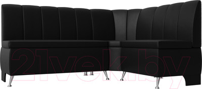 Уголок кухонный мягкий Лига Диванов Кантри 113 правый / 60338 (экокожа, черный)