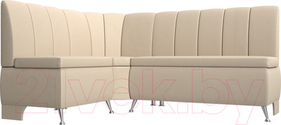 Уголок кухонный мягкий Лига Диванов Кантри 113 левый / 60335 (экокожа, бежевый)