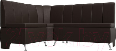 Уголок кухонный мягкий Лига Диванов Кантри 113 левый / 60337 (экокожа, коричневый)