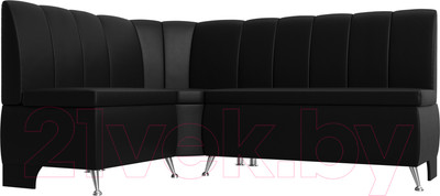 Уголок кухонный мягкий Лига Диванов Кантри 113 левый / 60338 (экокожа, черный)