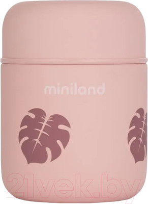 Термос для еды Miniland Terra Thermos Mini / 89444 (280мл, бежевый/листья)