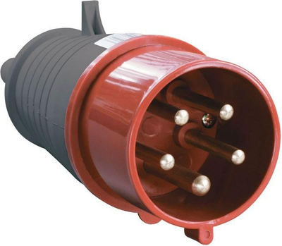 Вилка силовая Русский свет 32А 380В 5 pin 3P+PE+N IP44 IEK / 23958/ PSR02-032-5