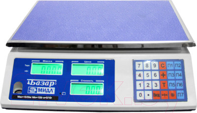 Весы торговые МИДЛ МТ 30 МЖА 5/10 230х330 Базар 2(у) / 71048683