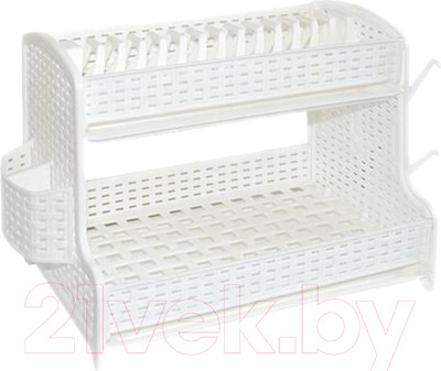 Сушилка для посуды Violet Ротанг / 270206 (белый)