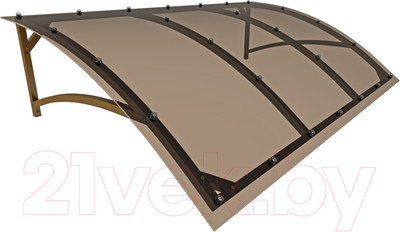 Козырек ИМпласт Скат Полимер 1800х950 Тонированный (с сотовым поликарбонатом 6мм)