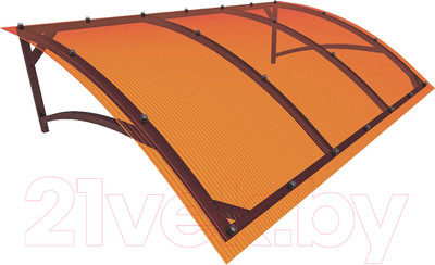 Козырек ИМпласт Скат Полимер 1800х950 Янтарь (с сотовым поликарбонатом 6мм)