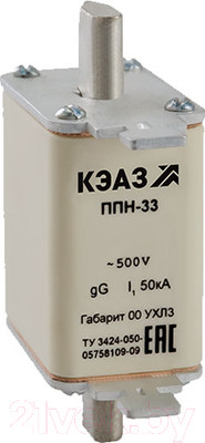Предохранитель плавкий низковольтный КЭАЗ ППН-33-X0-00-80А-УХЛ3 / 111291