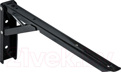 Полкодержатель AKS Складной 2 350x135x30 (черный)