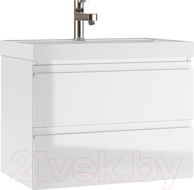 Тумба под умывальник Домино Classica 70 Graffo подвесная В2 / DGr2115T (белый глянец)