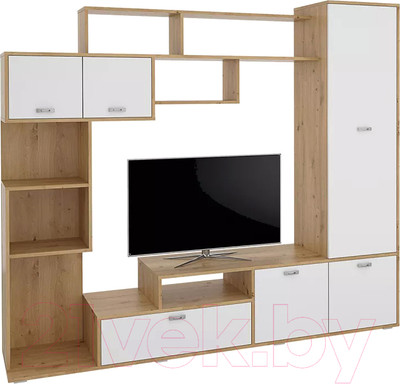 Стенка Stolline Диско / СТЛ.150.01 (дуб дикий/белый)