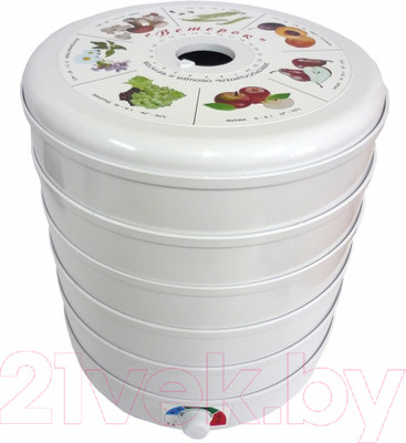 Сушилка для овощей и фруктов Ветерок ЭСОФ2- 0.5/220-02 (5сит, белый)