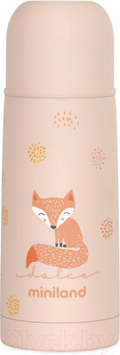 Термос для напитков Miniland Thermy Dolce / 89484 (350мл, розовый/лисенок)