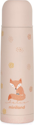 Термос для напитков Miniland Thermy Dolce / 89487 (500мл, розовый/лисенок)