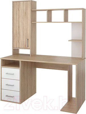 Компьютерный стол Stolline Мика с надстройкой / СТЛ.165.16 (дуб сонома/белый)