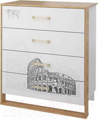 Комод Stolline Сити / СТЛ.336.04 (бело-серый/дуб небраска)