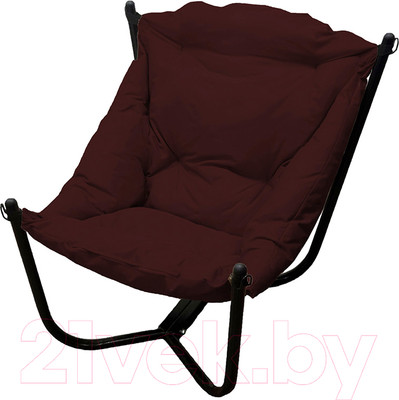 Кресло садовое M-Group Чил / 12360402 (черный/бордовая подушка)