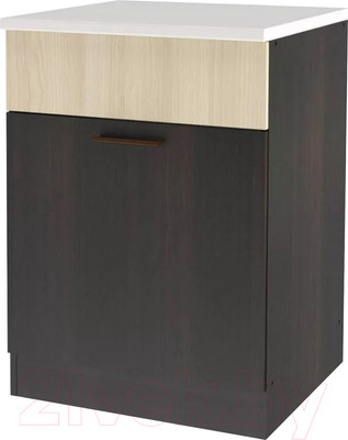 Шкаф-стол кухонный Stolline Дуэт 60 / СТЛ.316.05М (дуб феррара/ясень шимо светлый)