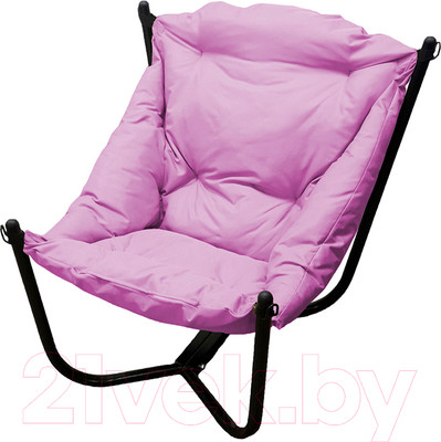 Кресло садовое M-Group Чил / 12360408 (черный/розовая подушка)