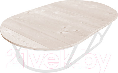 Стол садовый M-Group Мамасан овальный / 19050100 (белый без ротанга)