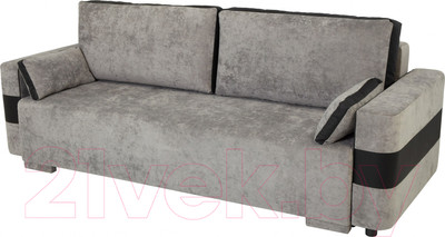 Диван KRONES Цезарь 1 (велюр темно-серый/черный)