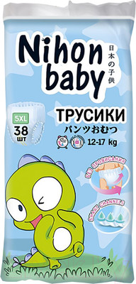 Подгузники-трусики детские Nihon Baby 5XL 12-17кг (38шт)