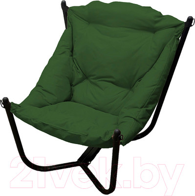 Кресло садовое M-Group Чил / 12360404 (черный/зеленая подушка)